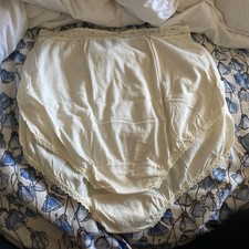 Maidenform Vtg Cream Cotton High Waist Granny Panty Size 9 NWT
