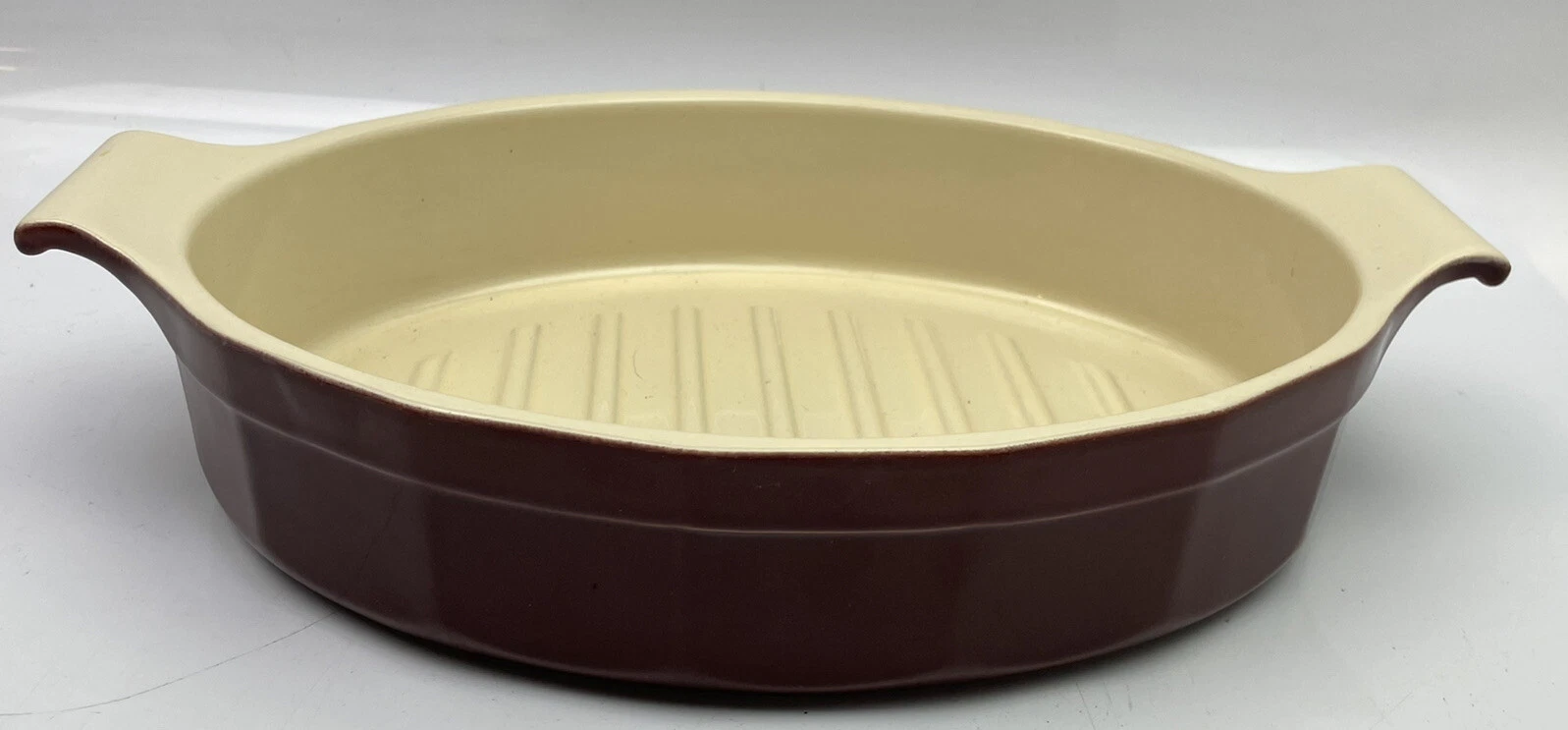 ⭐ Williams Sonoma Emile Henry Cranberry Stoneware Roaster Casserole Baker 7672 ⭐