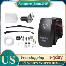 Electric Windshield Wiper Motor Kit + Wiper Rocker Switch For Polaris Ranger RZR