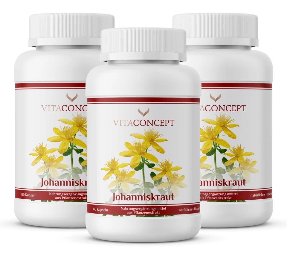 Johanniskraut - Extrakt 5000 mg - 540 Kapseln *inklusive Hypericin* VITACONCEPT