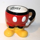 DISNEY Theme Parks MICKEY MOUSE Red SHORTS Gloves SHOES Ceramic MUG Signed — photo 1