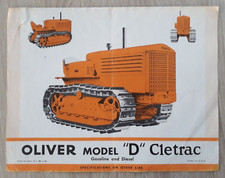 Oliver Model D Cletrac Tractor Brochure / Leaflet 1945