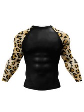 Hombres Camiseta Leopardo Top Sudadera Seca Natación Tanque Protector Con Capucha Atlética Sudadera con Capucha