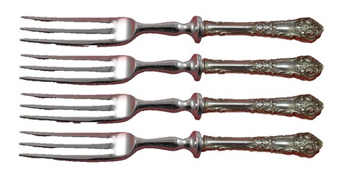 Antique French Sterling silver oyster forks 4/PS Porcelain Chinese
