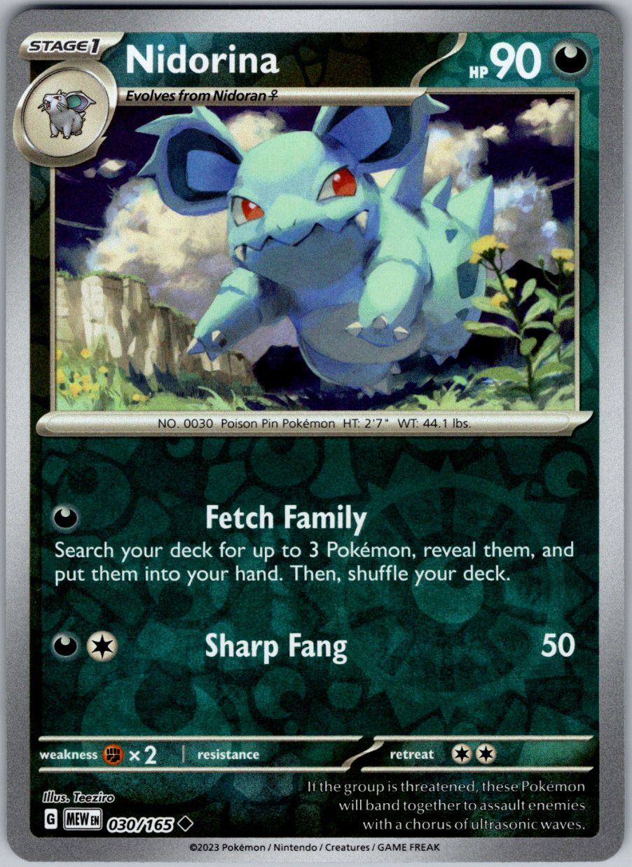 Pokémon - 151 - Nidorina 030/165 - Reverse Holo - ENGLISH - NM/M