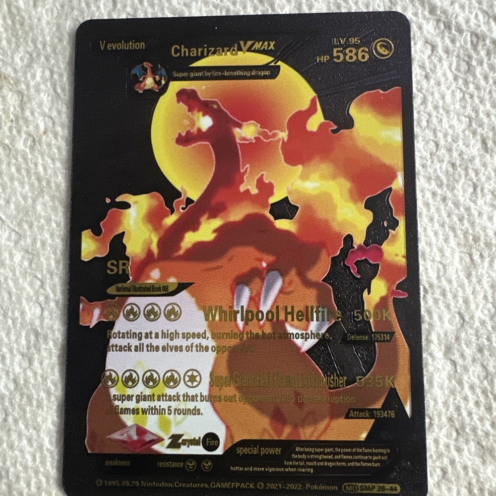 Charizard Vmax Black Foil  Fan Art  Card Hp586 Nm