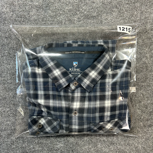 Kuhl The Law Flannel Shirt Men Blue Plaid Metal Buttons Long Sleeve Sz M - Picture 14 of 14