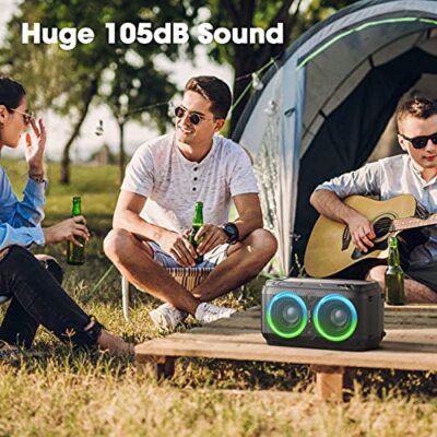 W-KING Bluetooth Speaker with 2 Full Frequency Drivers - Superbass, Bluetooth Box Music Box Party Speaker with 80W and LED Lighting, 105dB Sound, IPX5, 24 Hours, U Disk, TF Card, AUX, EQ W-KING Bluetooth Speaker with 2 Full Frequency Drivers - Superbass, Bluetooth Box Music Box Party Speaker with 80W and LED Lighting, 105dB Sound, IPX5, 24 Hours, U Disk, TF Card, AUX, EQ