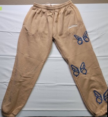 Pythia Clothing Women's Sweatpants XL Cream Color Workout Butterfly Logo