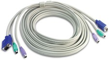 TRENDnet PS2 VGA Combo KVM Male to Male Cable, 15 ft, Connect with TRENDnet KVM 