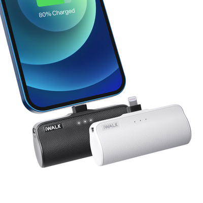 NEW - 2 PACK iWALK L1ghtning Portable Charger Power Bank 3350mAh, Black & White
