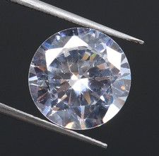 11.50 Ct Natural Cambodian Certified White Zircon Round Cut Loose Gemstone