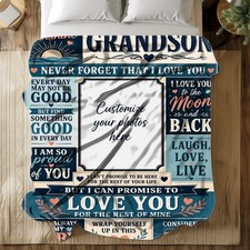 Grandson Love Quote Collage Coral Fleece Blanket Family Decor