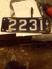 1916 Connecticut Porcelain Motorcycle License PLATE