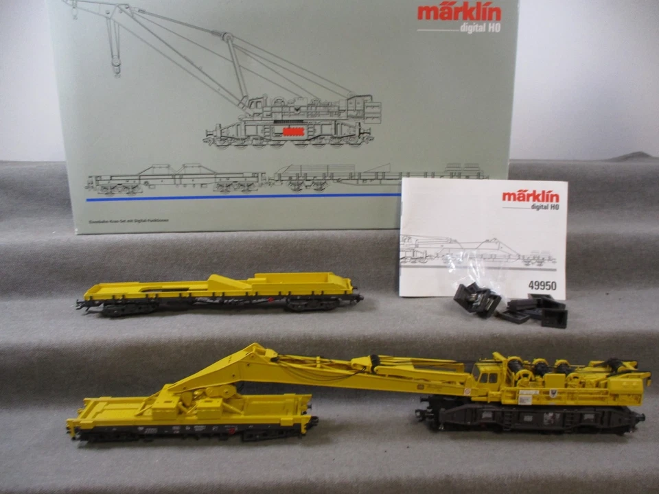 Märklin Spur H0 49950 Eisbahn-Kran-Set AC MM Digital Bodenplatte fehlt in OVP - Bild 2 von 4