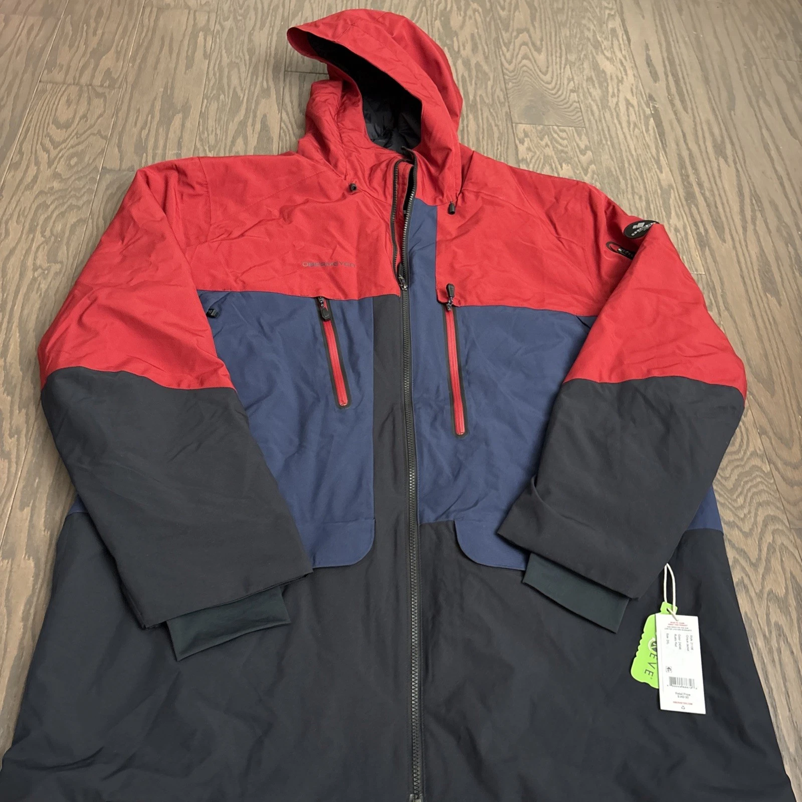 NWT Obermeyer Cirque Jacket Mens 2XL Red Blue Waterproof Insulated Ski $349 NEW