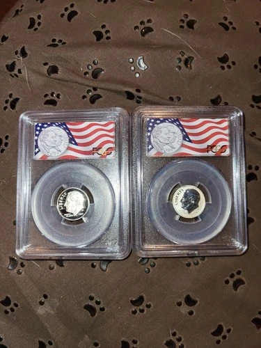 2915 P Rev Pr 69 & W Pr 69 DCAM March Of Dimes 2 Coin Set SILVER ANACS Certified