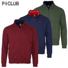 Giacca uomo in felpa invernale zip intera P-CLUB 3 colori M L XL XXL 3XL