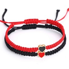 BFF Bracelets for 2-Heart Matching Bracelets Adjustable Strand Bracelet Friendsh