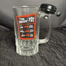 Vintage "The Ringer" Beer Glass Mug With Bicycle Bell - It Works!