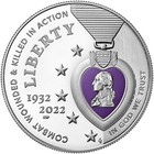 2022W National Purple Heart Hall of Honor Silver $1 Coin Colorized ICGS PR70DCAM — photo 1