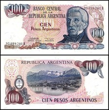 Argentina 100 Pesos Argentinos, 1983-1985 ND, P-315a.2, UNC