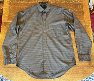 Esprit Hemd Herren Gr. XL Braun Schwarz Langarm 100% Baumwolle 90er Jahre