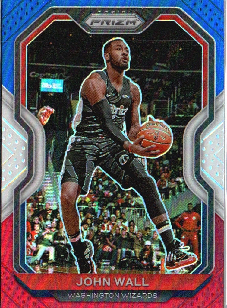 2020-21 Panini Prizm #56 John Wall Red, White and Blue Prizms