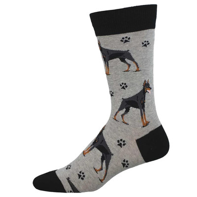 Socksmith Men's Crew Socks Doberman Dog Novelty Footwear