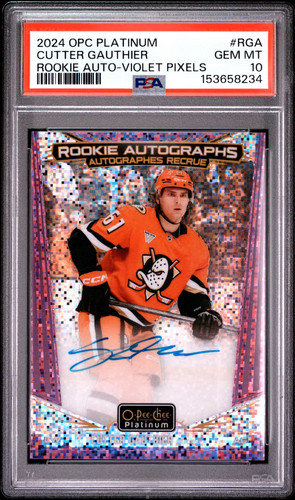 2024/25 OPC Platinum Rookie Auto Cutter Gauthier #RGA Violet Pixels 33/65 PSA 10