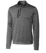 NWT MEN'S CUTTER  BUCK 1/4 ZIP PULLOVER, SIZE: M, COLOR: GRAY HEATHER