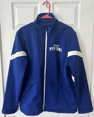 G-III Sports Mens Detroit Pistons Jacket, Blue, Medium