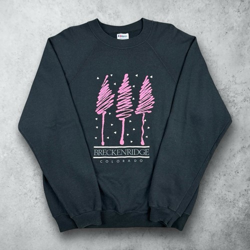 Vintage 90s Breckenridge Colorado Nature Crewneck Sweatshirt Black Size XL - Picture 1 of 4