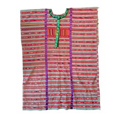 VTG Backstrap Loom Embroidered Oaxaca Huipil Wool  Cotton Festival Dress M/L