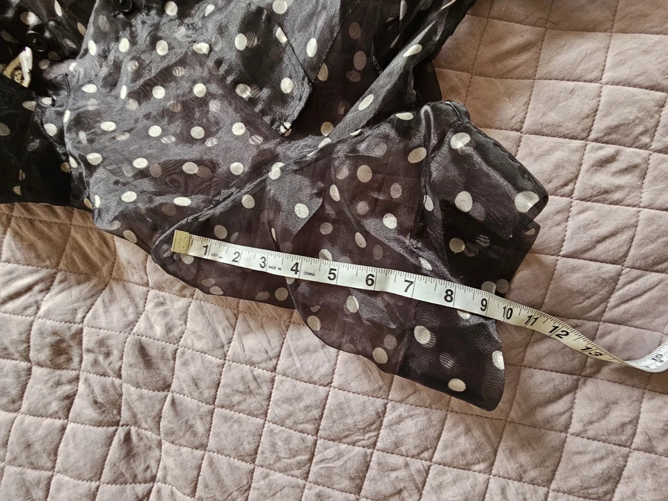 Maxi Vestido Anne Klein Lunares Transparente Capas Muñeca Bebé Coqueta Núcleo 12 Foto 4 de 4