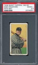 1909-11 T206 Sam Crawford with bat Detroit Tigers HOF PSA 2.5