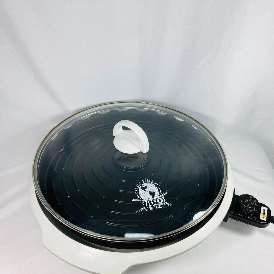 George Foreman GR50W Indoor Round Electric Grill Skillet No Center Drain Hole