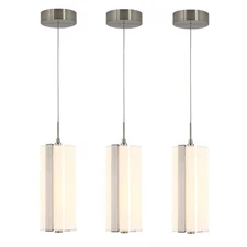 ARTIKA 3-Pack Subway Round 12W Chrome Modern Integrated LED Mini Pendant Light