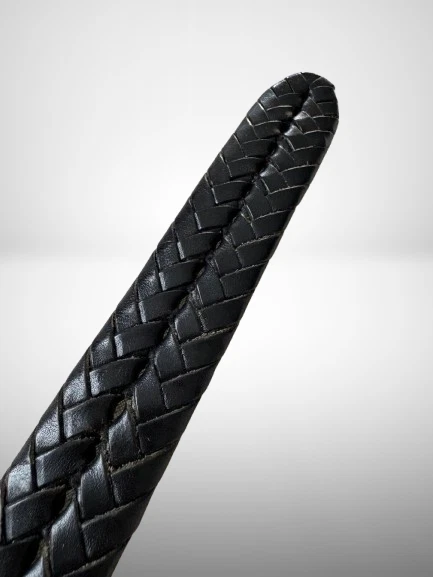 Cinturón Coach Trenzado Vintage Cuero NEGRO Hebilla de Latón Sólido Foto 4 de 4