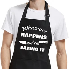 Chef Apron for Men with Pocket Funny Kitchen Cooking Grilling BBQ Gift Dad