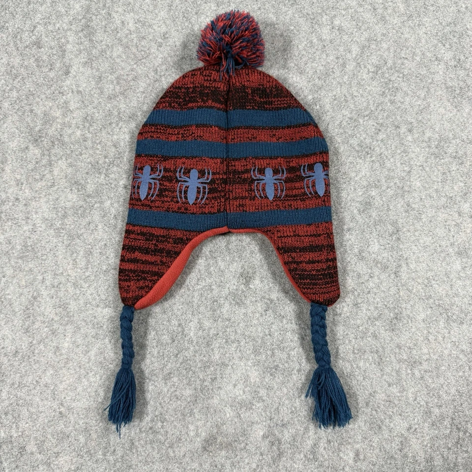 Marvel Spiderman Winter Pom Pom Beanie w/ Tassel Fits Youth/Kids Unisex One Size - Image 3 of 4