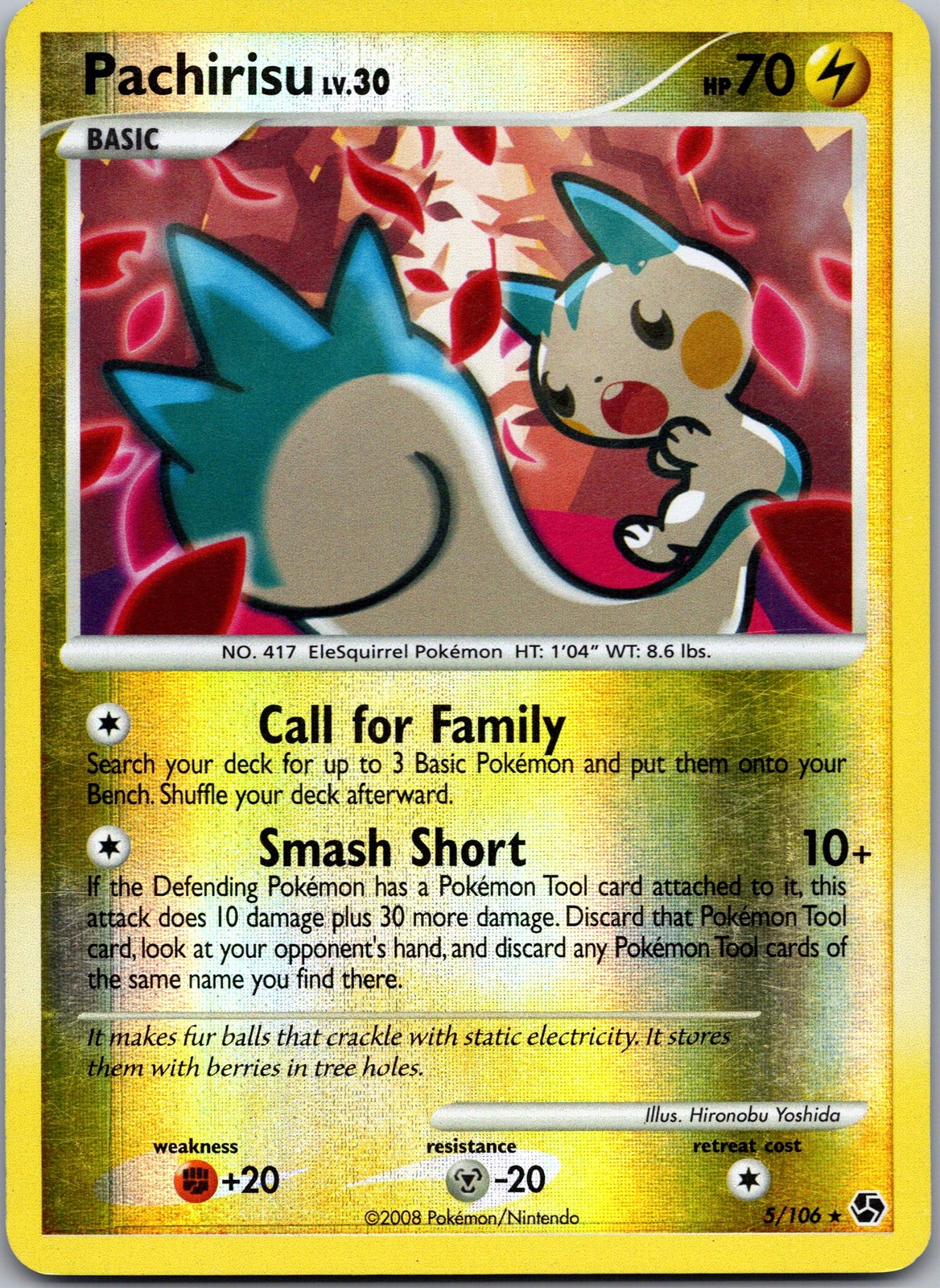 DP4: Dawn Dash Pachirisu reverse holo