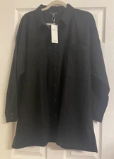 NWT $198 Eileen Fisher Soft Wool Flannel Classic Collar Shirt 2X 3X