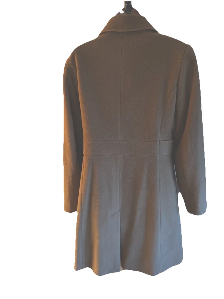 女式 East 5th 羊绒混纺 3B 冬季礼服外套侧口袋金色棕褐色 S 码 — 第 3/4 张图片