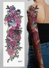 Flower Waterproof Temporary Tattoo Stickers Colorful Tattoo Body Art - Arm