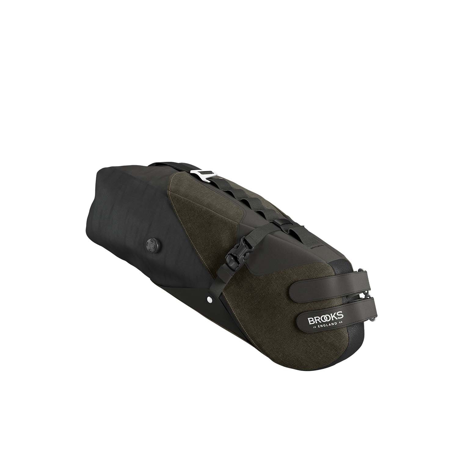 Sacoche selle vélo Brooks Scape étanche couleur Mud Green pour voyager sous la pluie