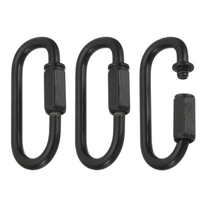 3pcs Chain Connector 4mm Oval Shape for Quick Link Clip Screw Block Black