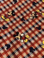 FABRIC DOWNSIZING - SPRINGS CREATIVE DISNEY MICKEY MOUSE WOVEN PLAID 36 X 42