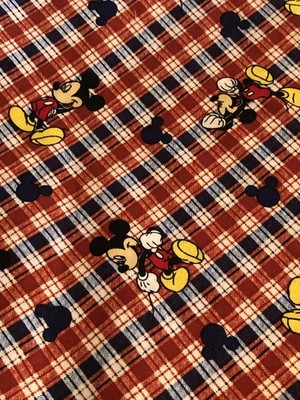 FABRIC DOWNSIZING - SPRINGS CREATIVE DISNEY MICKEY MOUSE WOVEN PLAID 36  X 42 
