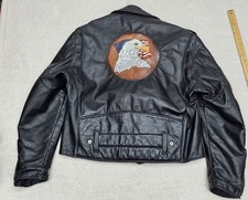 Vintage UNIVERSAL RIDER Black Leather Motorcycle Jacket USA Made Size 46